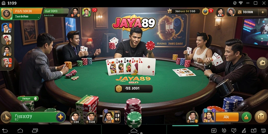 Tampilan gameplay menarik dari JAYA89 yang penuh aksi poker.