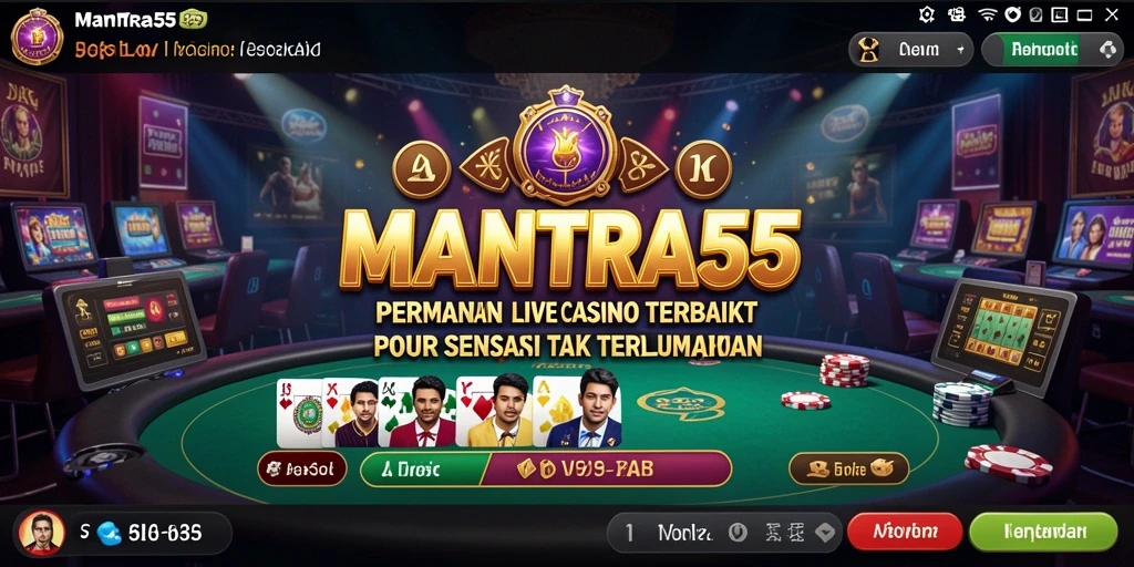 Tampilan menarik gameplay Live Casino di MANTRA55 dengan dealer profesional.
