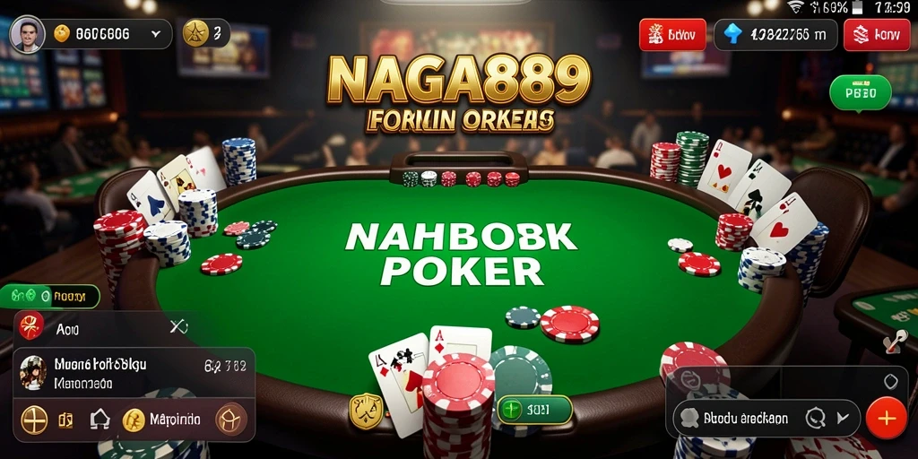 Tampilan gameplay Poker NAGA889 yang menarik dan mendebarkan.