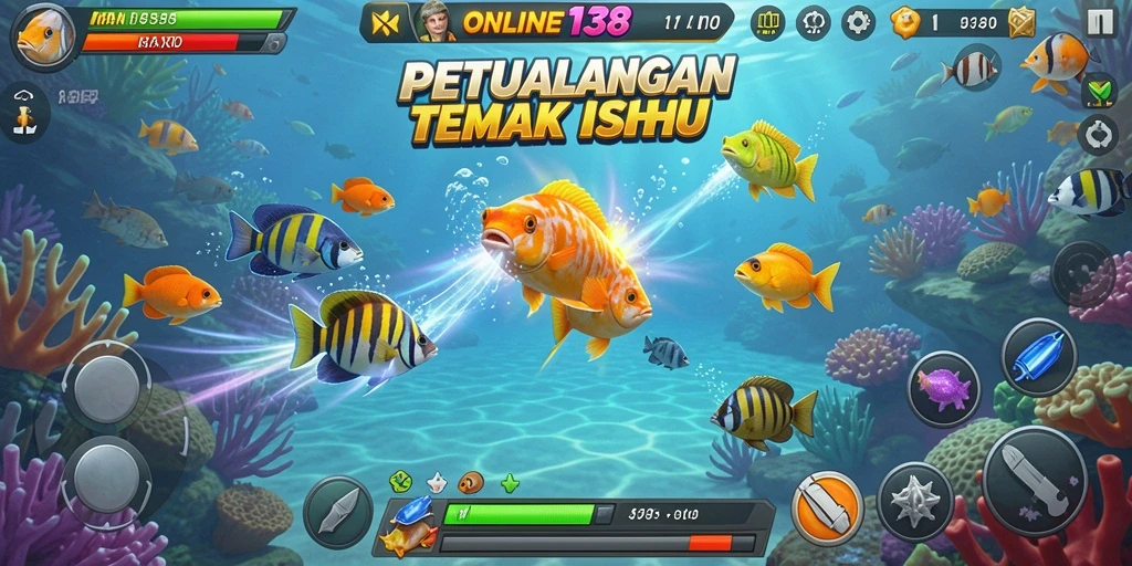Screenshot dari gameplay seru Tembak Ikan di ONLINE138.