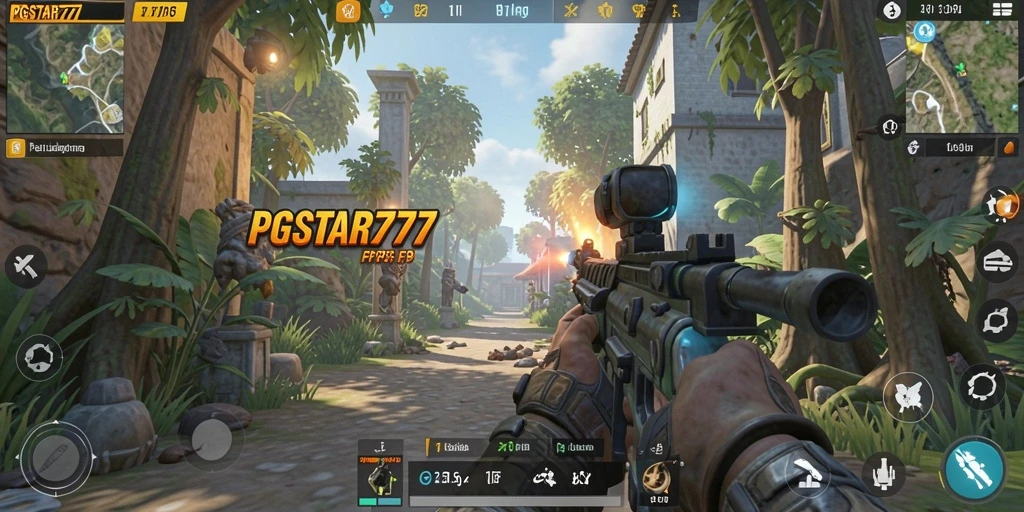 Screenshot PGSTAR777 menampilkan aksi gameplay FPS yang seru dan intens.
