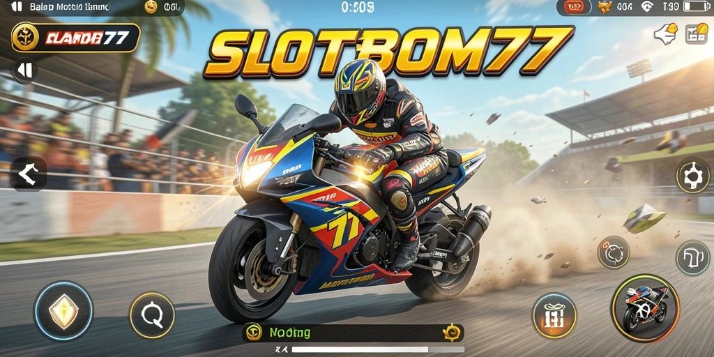 Gameplay menarik dari SLOTBOM77 saat balapan motor.