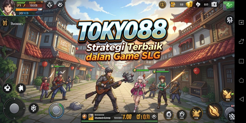 Screenshot gameplay menunjukkan kota yang menawan dalam <strong>TOKYO88</strong>.